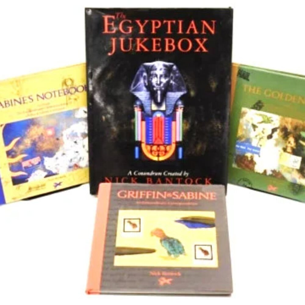4 SIGNED Nick Bantock Books EGYPTIAN Jukebox Griffen Sabine Notebook